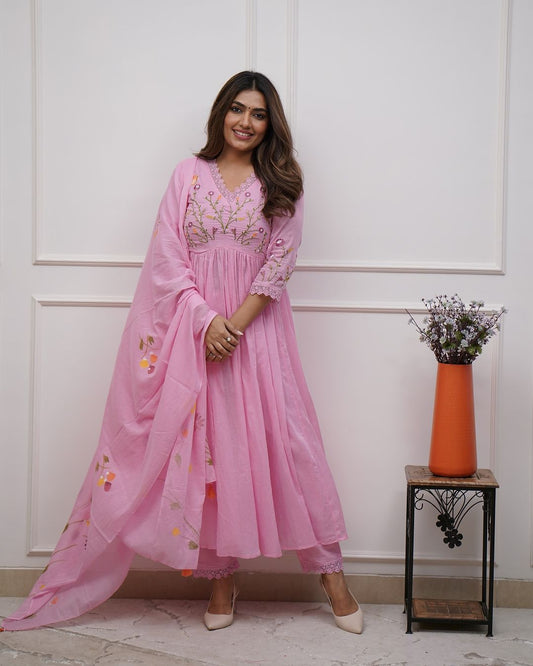 beautiful and elegant in our best cotton suit set.